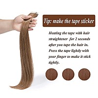 Benehair Remy Tape In Hair Extensions Human Hair Light Brown Seamless Skin Weft Tape In Real Human Hair Extensions Straight Hair