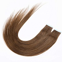 Benehair Remy Tape In Hair Extensions Human Hair Light Brown Seamless Skin Weft Tape In Real Human Hair Extensions Straight Hair