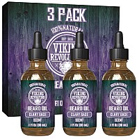 Viking Revolution Beard Oil For Men Natural Blend With Argan Jojoba And Clary Sage Softens Strengthens Moisturizes And Co