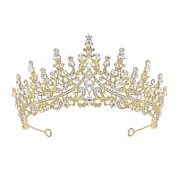 Sweetv Gold Princess Tiara For Women Girlsroyal Queen Tiara Wedding Tiara For Bridecrystal Hair Accessories For Quinceanera P