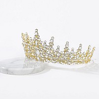 Sweetv Gold Princess Tiara For Women Girlsroyal Queen Tiara Wedding Tiara For Bridecrystal Hair Accessories For Quinceanera P