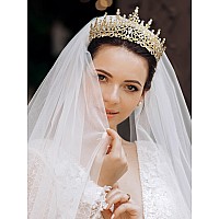 Sweetv Gold Princess Tiara For Women Girlsroyal Queen Tiara Wedding Tiara For Bridecrystal Hair Accessories For Quinceanera P