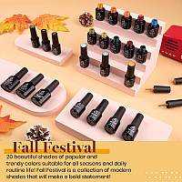 Beetles Fall Gel Nail Polish Set 20 Colors Nail Gel Polish Blue Red Brown Black Yellow Orange Green Gel Nail Polish Kit With Glo