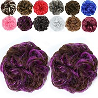 Liliyab Messy Hair Bun Hair Piece 2Pcs Curly Bun Hair Piece Messy Buns Hair Piece Hair Buns Hair Piece Hair Bun Extension Fake H