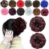 Liliyab Messy Hair Bun Hair Piece 2Pcs Curly Bun Hair Piece Messy Buns Hair Piece Hair Buns Hair Piece Hair Bun Extension Fake H