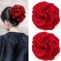 Liliyab Messy Hair Bun Hair Piece 2Pcs Curly Bun Hair Piece Messy Buns Hair Piece Hair Buns Hair Piece Hair Bun Extension Fake H