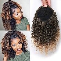 Short Afro Kinky Curly Ponytail Hair Piece For African American Ponytail Extension Synthetic Afro Kinky Curly Ponytail For Women