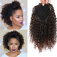 Rosessea Short Afro Kinky Curly Ponytail Hair Piece For African American Ponytail Extension Synthetic Afro Kinky Curly Ponytail