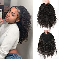 Rosessea Short Afro Kinky Curly Ponytail Hair Piece For African American Ponytail Extension Synthetic Afro Kinky Curly Ponytail