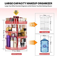 HEMTROY Rotating Makeup Organizer 360 Degree, Plus Size Capacity 7 Layers Adjustable Cosmetic Organizer Fits Vanity Countertop, Make Up Organizers and Storage Toner, Perfume, Lipstick or More (Pink)