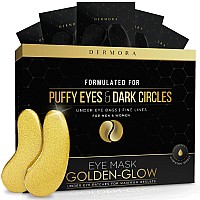 Dermora Golden Glow Under Eye Patches 50 Pairs Eye Gels Rejuvenating Treatment For Dark Circles Puffy Eyes Refreshing Rev