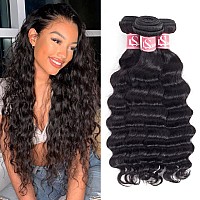 Ls Hair Loose Deep Wave Bundles 12 14 16 Human Hair 3 Bundles 10A Brazilian Virgin Wet And Wavy Deep Curly Wave Human H