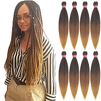 Fayeta Ombre Pre Stretched Braiding Hair 248 Packs Silky Color Blend Braid Hair Extensions 100 Kanekalon Synthetic Crochet