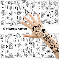 94 Pieces Halloween Spider Face Tattoos Spider Webs Temporary Tattoos Shoulder Arm Back Body Art Sticker For Witch Halloween Cos