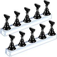 2 Sets Acrylic Nail Display Stand Nail Practice Holder Magnetic Nail Practice Stand Fingernail Diy Nail Design Stand For False N