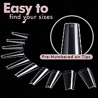 Clear Acrylic Nail Tips Coffin Nail Tips Btartbox 500Pcs Artificial Ballerina Shaped Fake Nails Half Cover False Nail With Cas