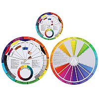 Color Wheel, 3pcs Color Mixing Guides Wheel Paint Mixing Learning Guide Art Class Teaching Tool Color Scheme Guide for Paint Permanent Eyebrow Lip Body Tattoo