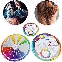 Color Wheel, 3pcs Color Mixing Guides Wheel Paint Mixing Learning Guide Art Class Teaching Tool Color Scheme Guide for Paint Permanent Eyebrow Lip Body Tattoo