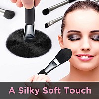 Brush Master Travel Makeup Brushes Set Wpouch 5Pcs Double Ended Portable Mini Cosmetic Brushes Kit For Foundation Eyeshadow