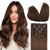 Goo Goo Clip In Hair Extensions Real Human Hair Remy Human Hair Extensions Clip Ins For Women Natural Human Hair 20Inch 120G