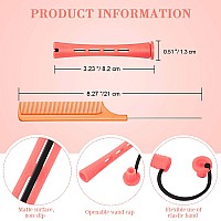 48 Pieces Cold Wave Hair Perm Rods And Plastic Curlers With Steel Pintail Comb For Hairdressing And Styling Pink 051 Inch 1