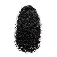 Rugelyss Long Wavy Wigs 28 Inches Natural Black Synthetic Kinky Curly Hair Wig For Women