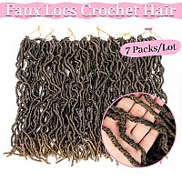 Umylar Faux Locs Crochet Hair 18 Inch 7 Packs Soft Locs Crochet Hair For Black Women Pre Looped Faux Locs Crochet Braids Synthetic Hair Extension(18 Inch,T1B/27)