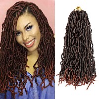 Umylar 18 Inch Faux Locs Crochet Hair Soft Locs Crochet Hair 7 Packs Pre Looped Faux Locs Crochet Hair For Black Women Synthetic Hair Extension (18 Inch, 7Packs, 1B/350#)