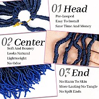 Umylar 18 Inch Faux Locs Crochet Hair Soft Locs Crochet Hair 7 Packs Pre Looped Blue Faux Locs Crochet Hair For Black Women Synthetic Hair Extension(18 Inch,T1B/Blue)