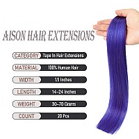 Tape In Hair Extensions Lila 100 Remy Human Hair Extensions Silky Straight For Fashion Women 20 Pcspackage22Inch Lila 60G