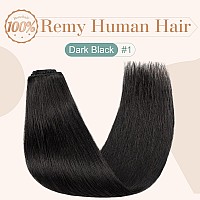 Benehair Clip In Hair Extensions Real Human Hair Clip On Hair Extensions Double Weft 8Pcs 18Inch Remy Human Hair Extensions Soft