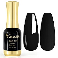 Venalisa Gel Nail Polish 12Ml Black Color Soak Off Uv Led Nail Gel Polish Nail Art Starter Manicure Salon Diy At Home 043 Oz