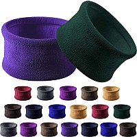 20 Pieces Large Cotton Stretch Hair Ties Bands Rope Ponytail Holders Headband for Thick Heavy or Curly Hair, 6.5 cm in Diameter (Dark Colors)