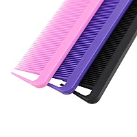 3Pcs Rat Tail Combs,Barber Styling Combs for Women,Anti Static Heat Resistant Hairdressing Comb (Purple)