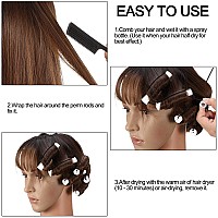 60 Pieces Hair Perm Rods Plastic Cold Wave Rods Hair Curling Roller Hair Styling Hairdressing Tools (0.63 Inch, White)