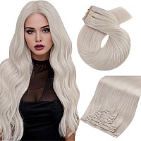 Moresoo Seamless Clip In Hair Extensions Human Hair Blonde Remy Clip In Extensions Real Human Hair Pu Seamless Hair Extensions C