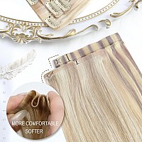 Moresoo Seamless Clip In Hair Extensions Human Hair Blonde Remy Clip In Extensions Real Human Hair Pu Seamless Hair Extensions C