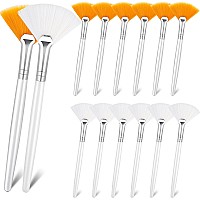 Patelai 14 Pieces Fan Brushes Facial Applicator Brush Soft Fan Brushes Acid Applicator Brush Cosmetic Makeup Applicator Tools Fo