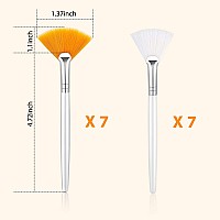 Patelai 14 Pieces Fan Brushes Facial Applicator Brush Soft Fan Brushes Acid Applicator Brush Cosmetic Makeup Applicator Tools Fo