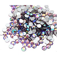 Jollin glue Fix crystal Flatback Rhinestones glass Diamantes gems for Nail Art crafts Decorations clothes Shoes(ss34 288pcs, Light Purple AB)