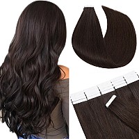 Sego 16 Inch Tape In Hair Extensions Human Hair 100G 40Pcs Straight Balayage 100 Remy Rooted Seamless Skin Weft Invisible Doubl