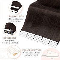 Sego 16 Inch Tape In Hair Extensions Human Hair 100G 40Pcs Straight Balayage 100 Remy Rooted Seamless Skin Weft Invisible Doubl