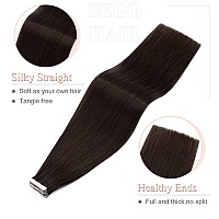 Sego 16 Inch Tape In Hair Extensions Human Hair 100G 40Pcs Straight Balayage 100 Remy Rooted Seamless Skin Weft Invisible Doubl