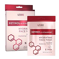 Azure Retinol Hyaluronic Acid Anti Aging Facial Sheet Mask Rejuvenating Hydrating Face Mask Helps Reduce Fine Lines Wr