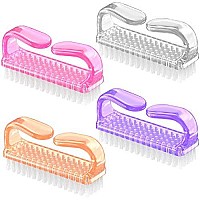 Handle grip Nail Brush, Larbois Nail Brushes Hand Fingernail Brush cleaner Scrubbing Kit Pedicure for Toes and Nails Men Women (4 Pack)