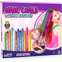 Purple Ladybug 12 Colors Hair Chalk For Girls, Washable Temporary Hair Color For Kids - Great Teen Girl Gifts Idea, Birthday Gifts For 10 Year Old Girls, Girl Gifts Age 10-12 - Kids Hair Dye Temporary