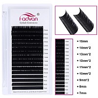 Eyelash Extensions 7-15mm Mixed C Curl Lash Extensions 0.05mm Classic Lashes Matte Black Individual Lashes Silk Eyelash Extension Supplies Use by FADVAN (16rows-0.05C, 7-15mm Mix)