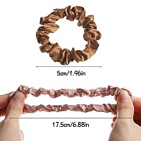 12Pcs Satin Elastic Hair Accessories Comfortable Silk Scrunchies Skinny Ties For Wedding Teen Girl Trendy Gifts