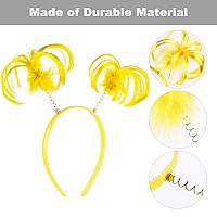 Willbond 3 Pieces Ponytails Headband Faux Feather Ponytails Headband Halloween Costume Headwear Accessory Yellow