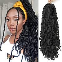 24 Inch Soft Locs Crochet Hair Pre Looped 6 Packs Faux Locs Crochet Braids Goddess Locs Dreadlocs Hair For Black Women 1B 24 I